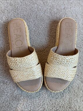 Beach By Matisse Natural Woven Slide Sandals - Women's